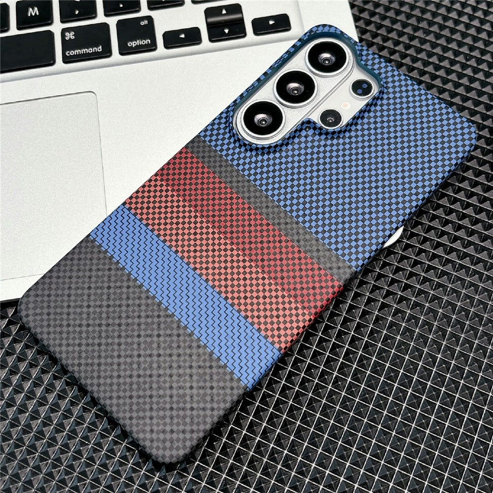 For Samsung Galaxy S26 Ultra Magnetic Case Striped Textile Pattern Skin-touch PC Cover