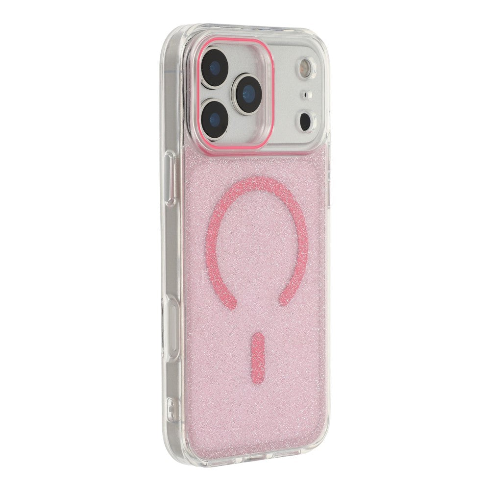 For iPhone 17 Pro Max Magnetic Case Glitter Clear PC TPU Protective Cover
