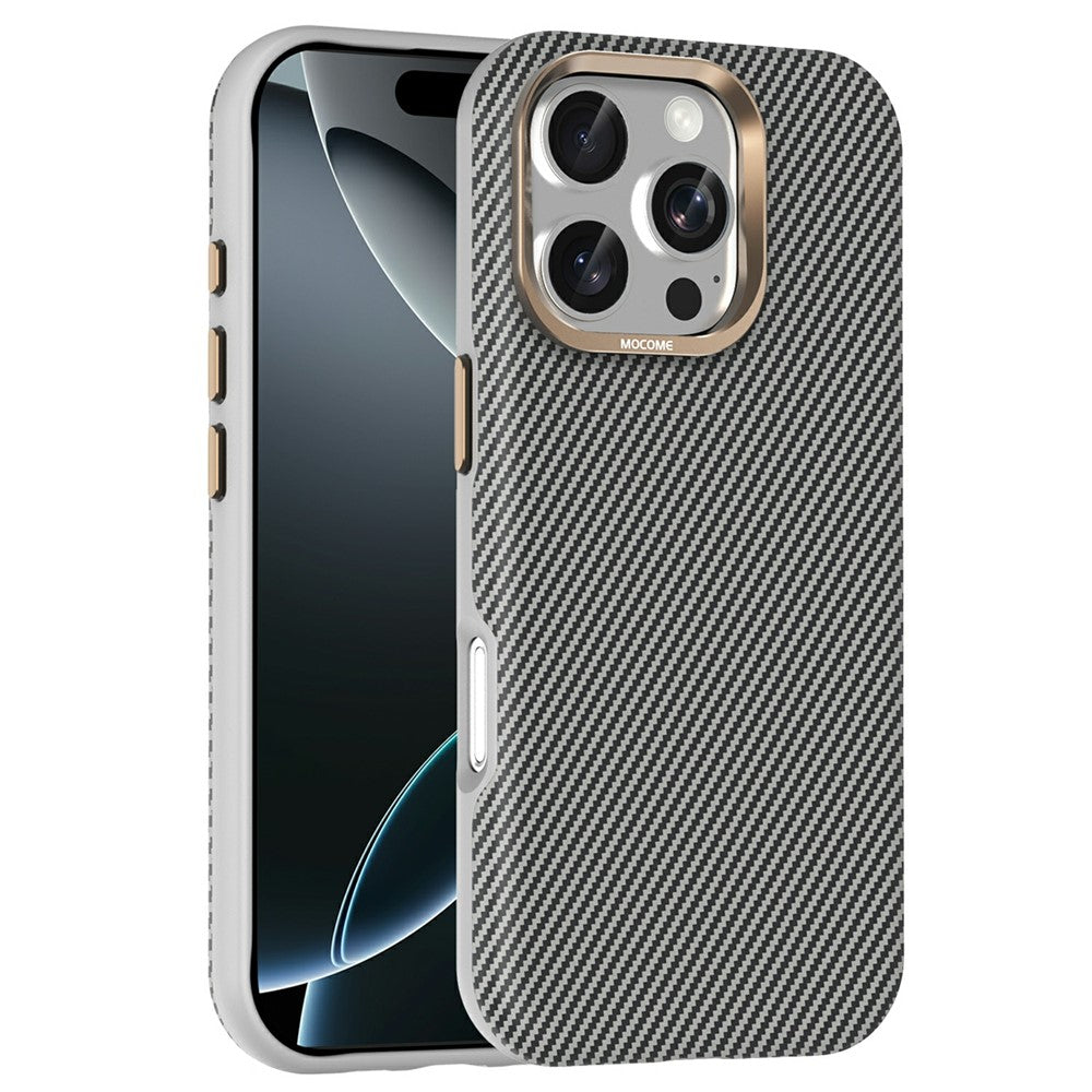 For iPhone 16 Pro Max Case Compatible with MagSafe Carbon Fiber Texture Shockproof Leather TPU PC Protective Cover