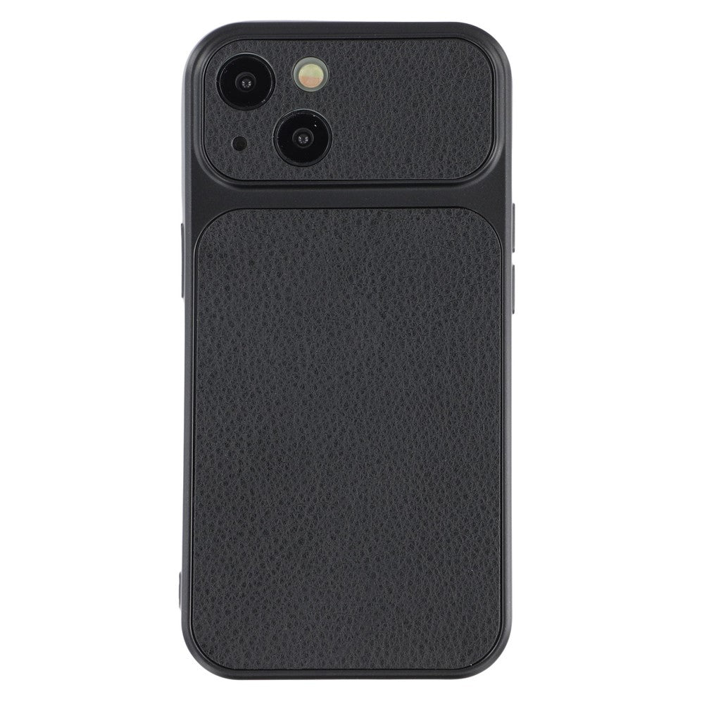 For iPhone 15 Case Sheepskin Texture Leather Coated TPU Phone Cover with Precise Camera Cutouts