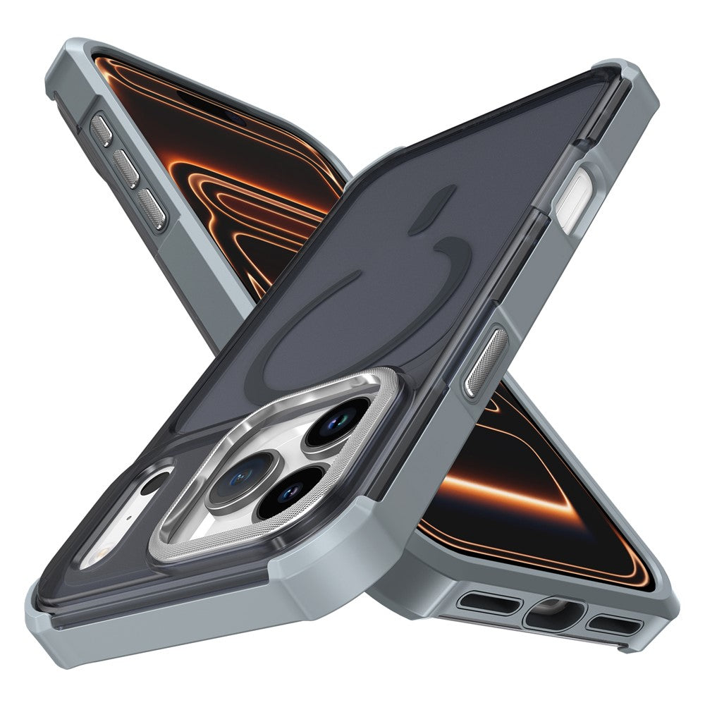For iPhone 17 Pro Max Magnetic Case Electroplated Frame Skin-touch TPU+PC Phone Cover