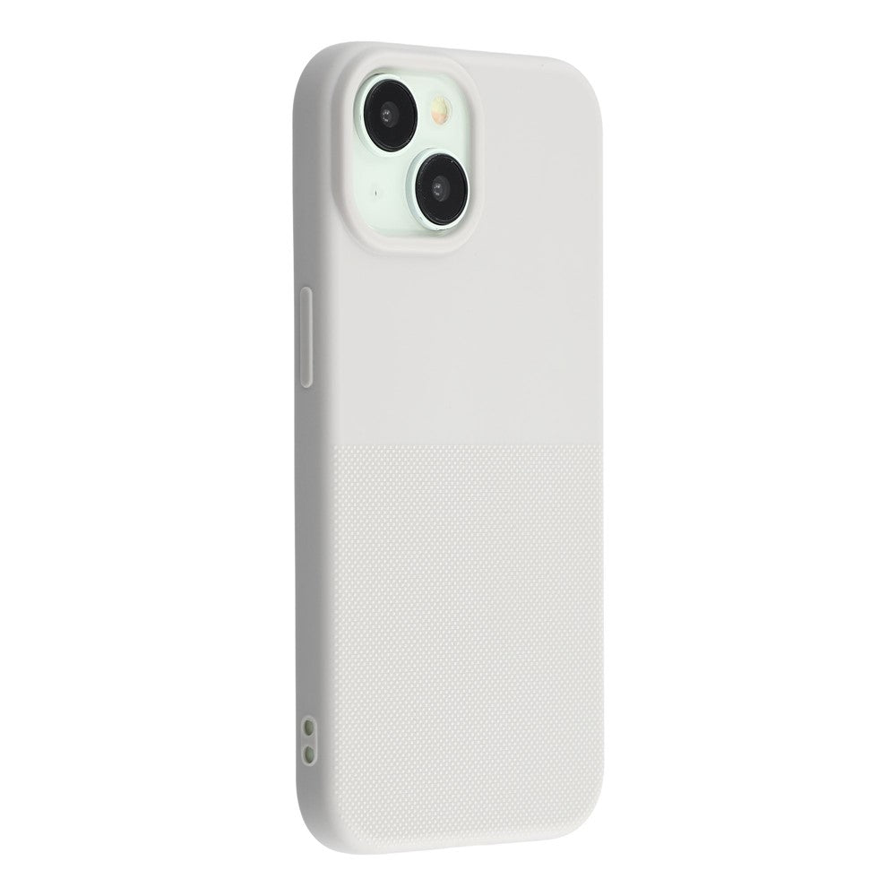 For iPhone 15 Phone Case Dotted Texture Fiber Lining TPU Shockproof Cover (Big Lens Hole)