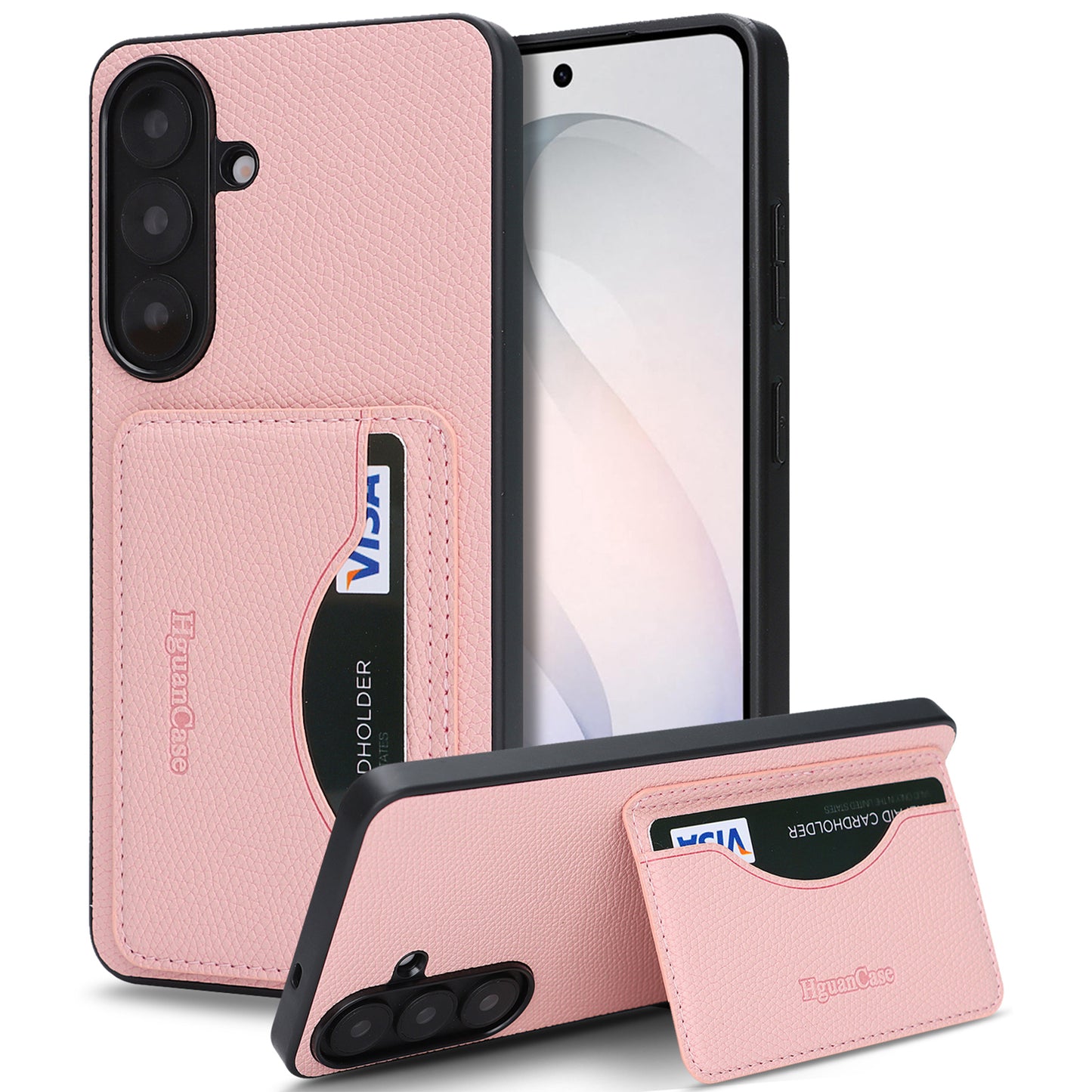 For Samsung Galaxy S26+ HGUANCASE Case Vintage Leather TPU Phone Cover with Magnetic Card Holder Kickstand