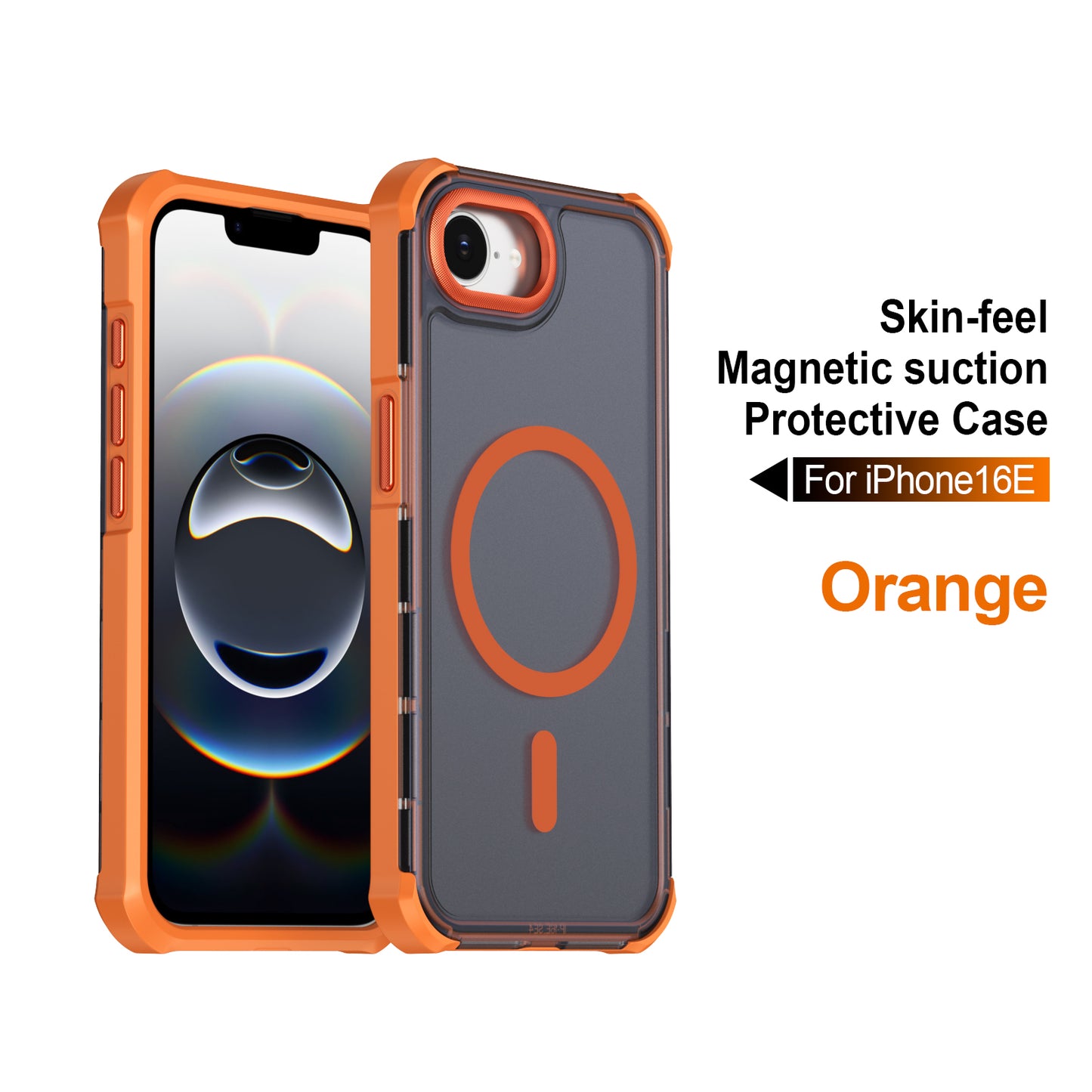 For iPhone 16e / iPhone 17e Magnetic Case Electroplated Frame Skin-touch TPU+PC Phone Cover