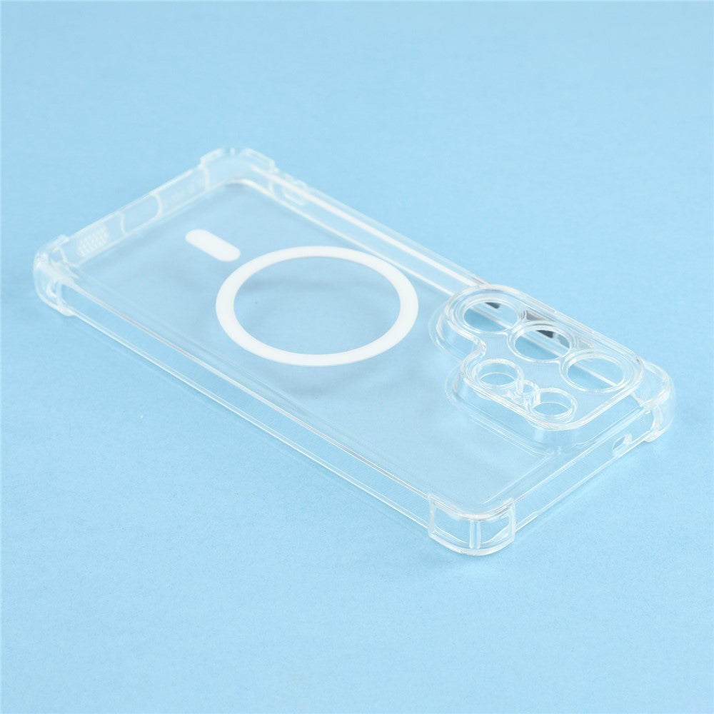 For Samsung Galaxy S25 Ultra Magnetic Case Electroplated Buttons PC TPU Shockproof Clear Cover