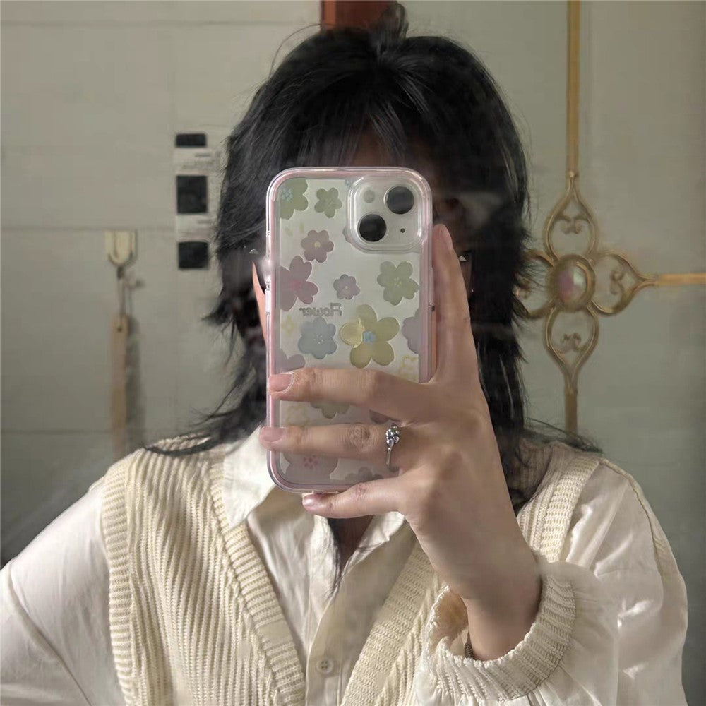 For iPhone 14 Case Colorful Floral Pattern Soft TPU Shockproof Phone Cover