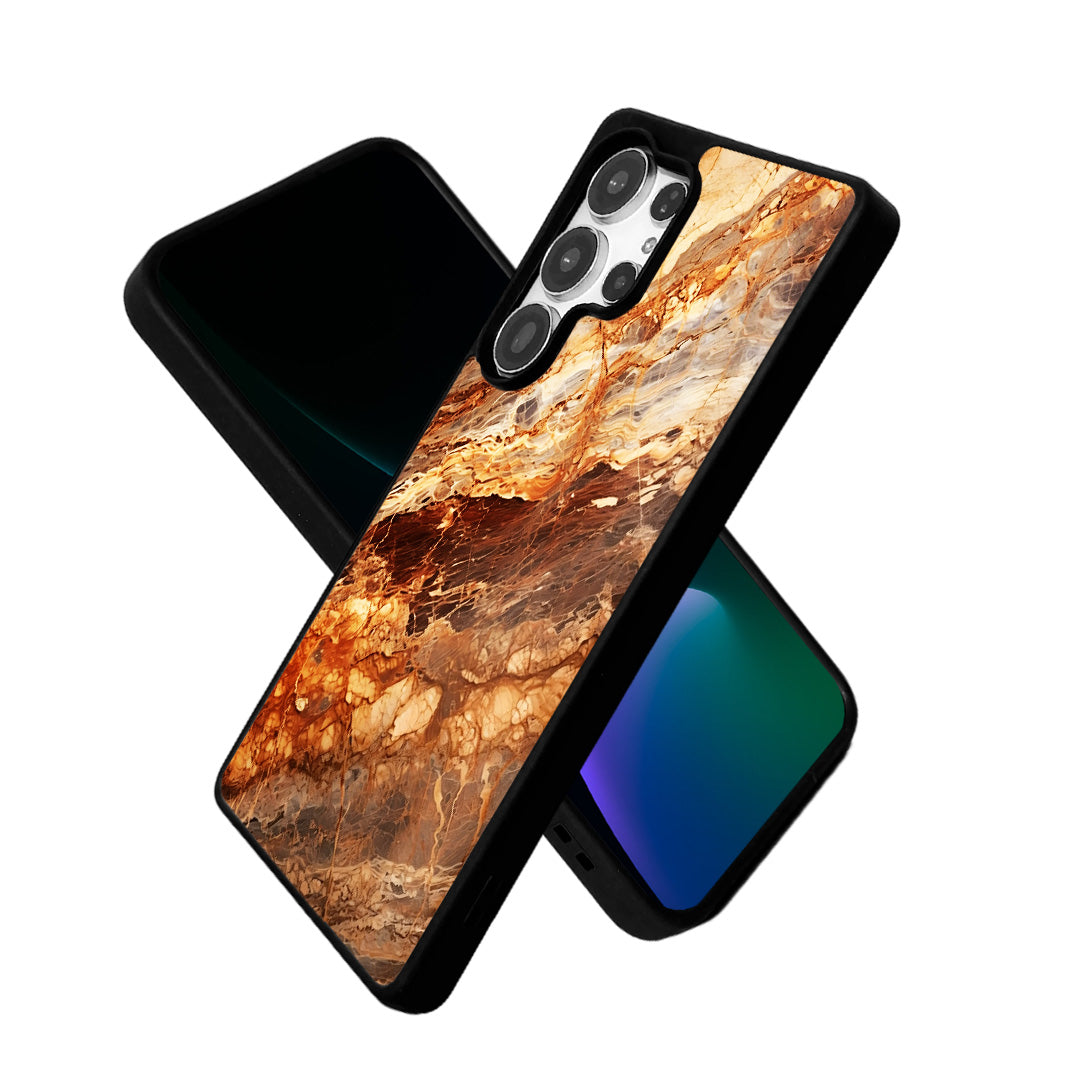 EYCASE for Samsung Galaxy S25 Ultra Magnetic Case Marble Pattern TPU + Acrylic Shockproof Phone Cover