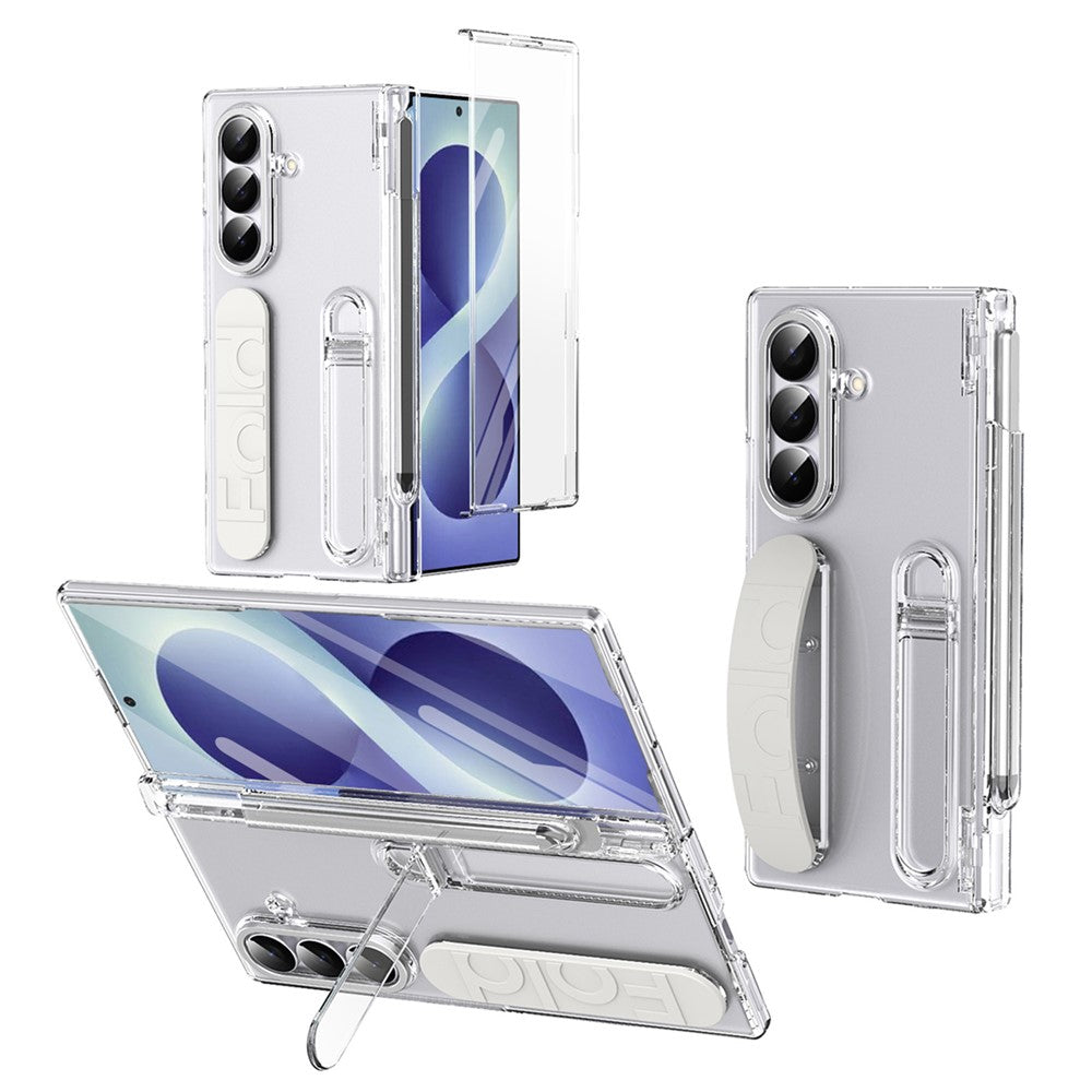 For Samsung Galaxy Z Fold8 Ultra Case Kickstand Wristband Hard PC Phone Cover with Pen Slot / Stylus