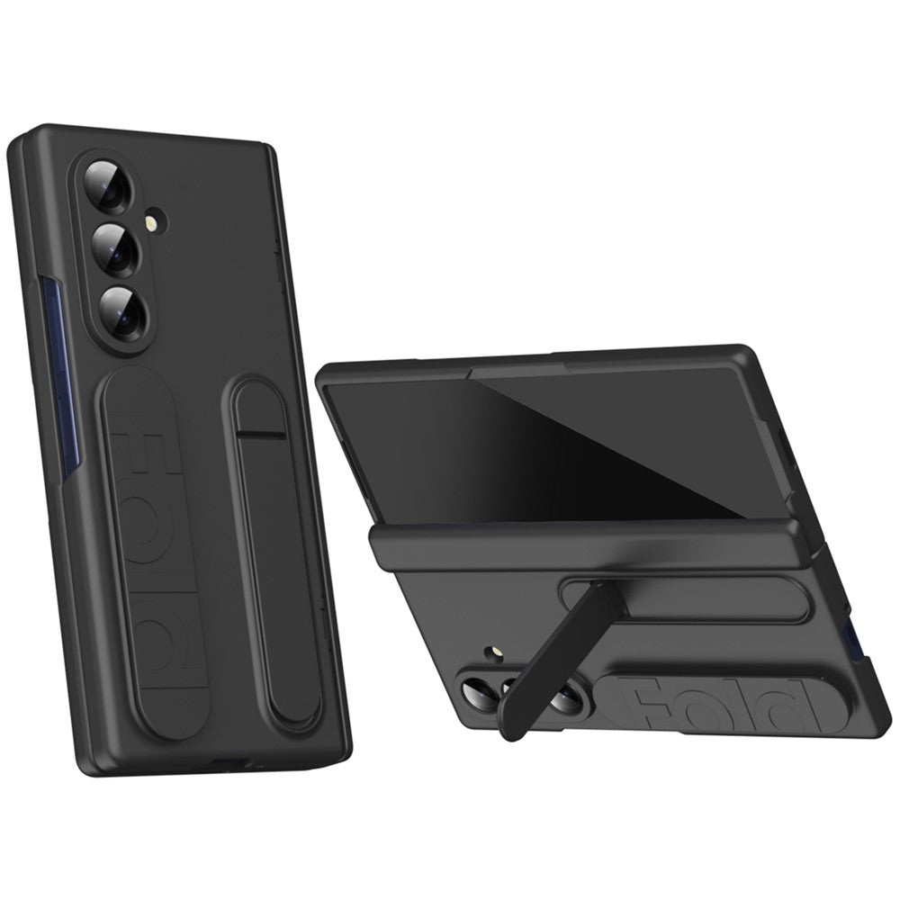 For Samsung Galaxy Z Fold8 Ultra Case Kickstand Wristband PC Phone Protective Cover with Tempered Glass Screen Protector