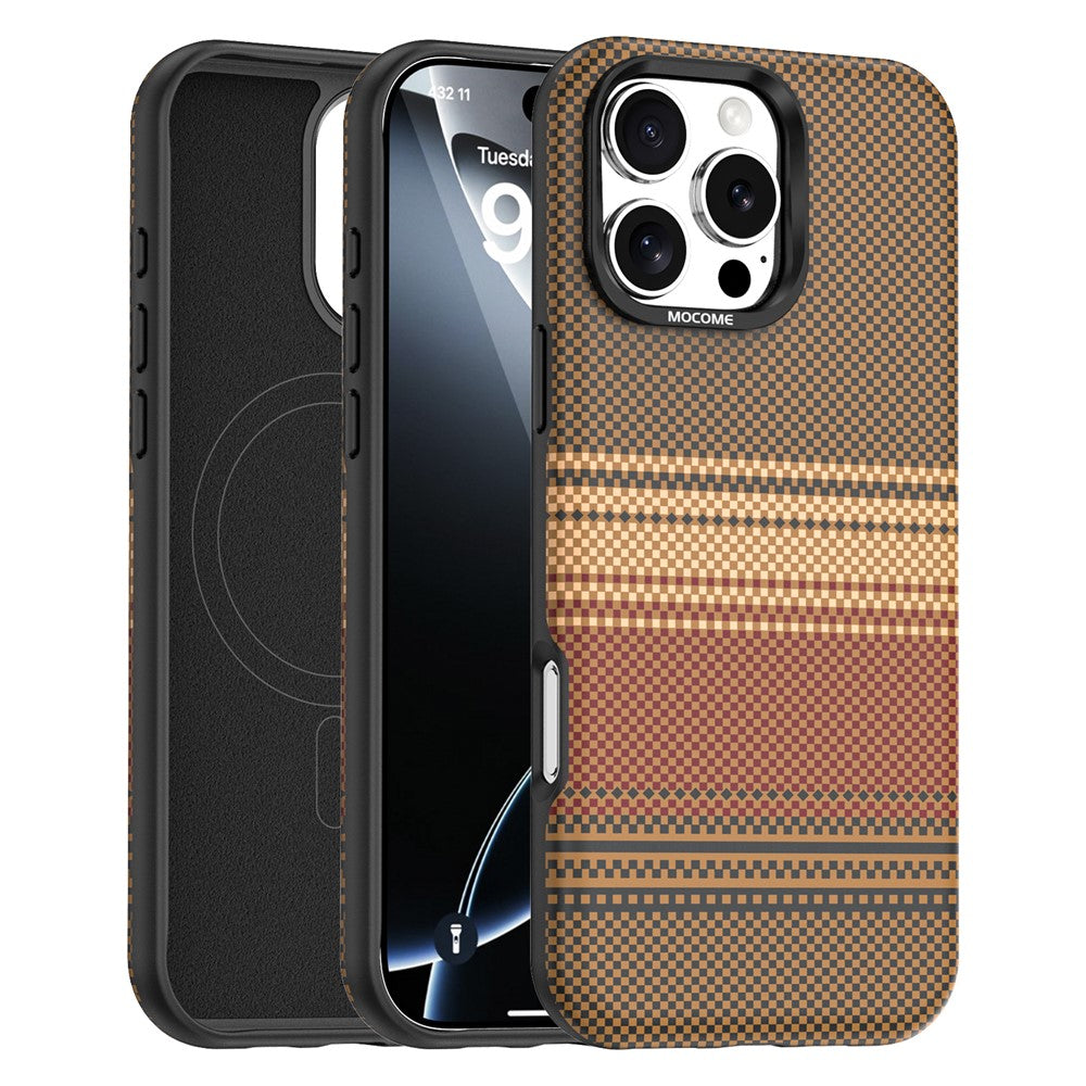 For iPhone 16 Pro Max Magnetic Case Gradient Rainbow Leather Coated TPU + PC Hybrid Shockproof Cover
