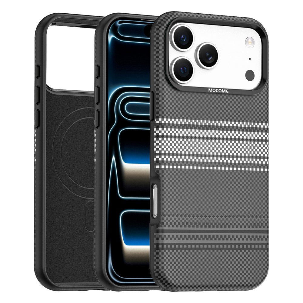 For iPhone 17 Pro Magnetic Case Gradient Rainbow Leather Coated TPU + PC Hybrid Shockproof Cover