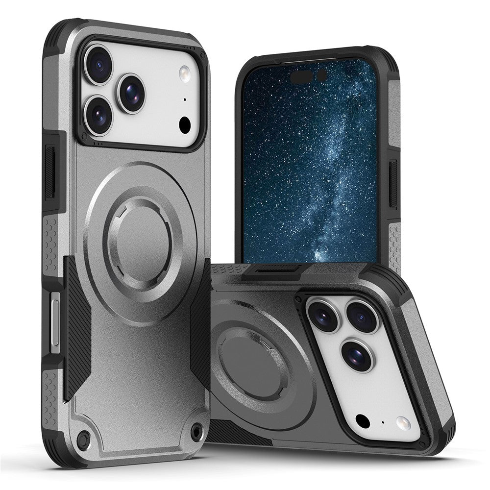 For iPhone 17 Pro Max Magnetic Case Shockproof PC + TPU Anti-Slip Textured Phone Cover