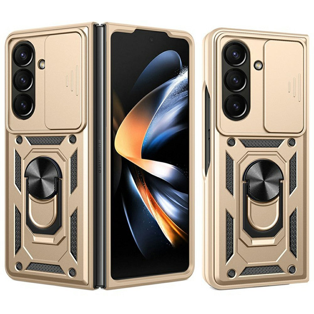 For Samsung Galaxy Z Fold8 Ultra Case with Slide Camera Lid PC + TPU Kickstand Phone Cover