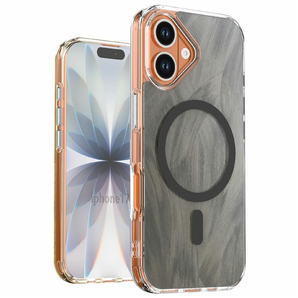 For iPhone 17 Magnetic Case Foxtail Pattern TPU + Acrylic Shockproof Phone Cover