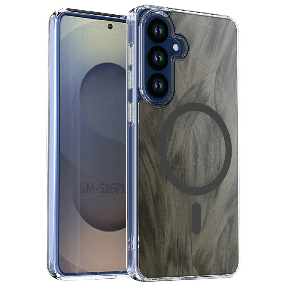 For Samsung Galaxy S26+ Magnetic Case Foxtail Pattern TPU + Acrylic Shockproof Phone Cover