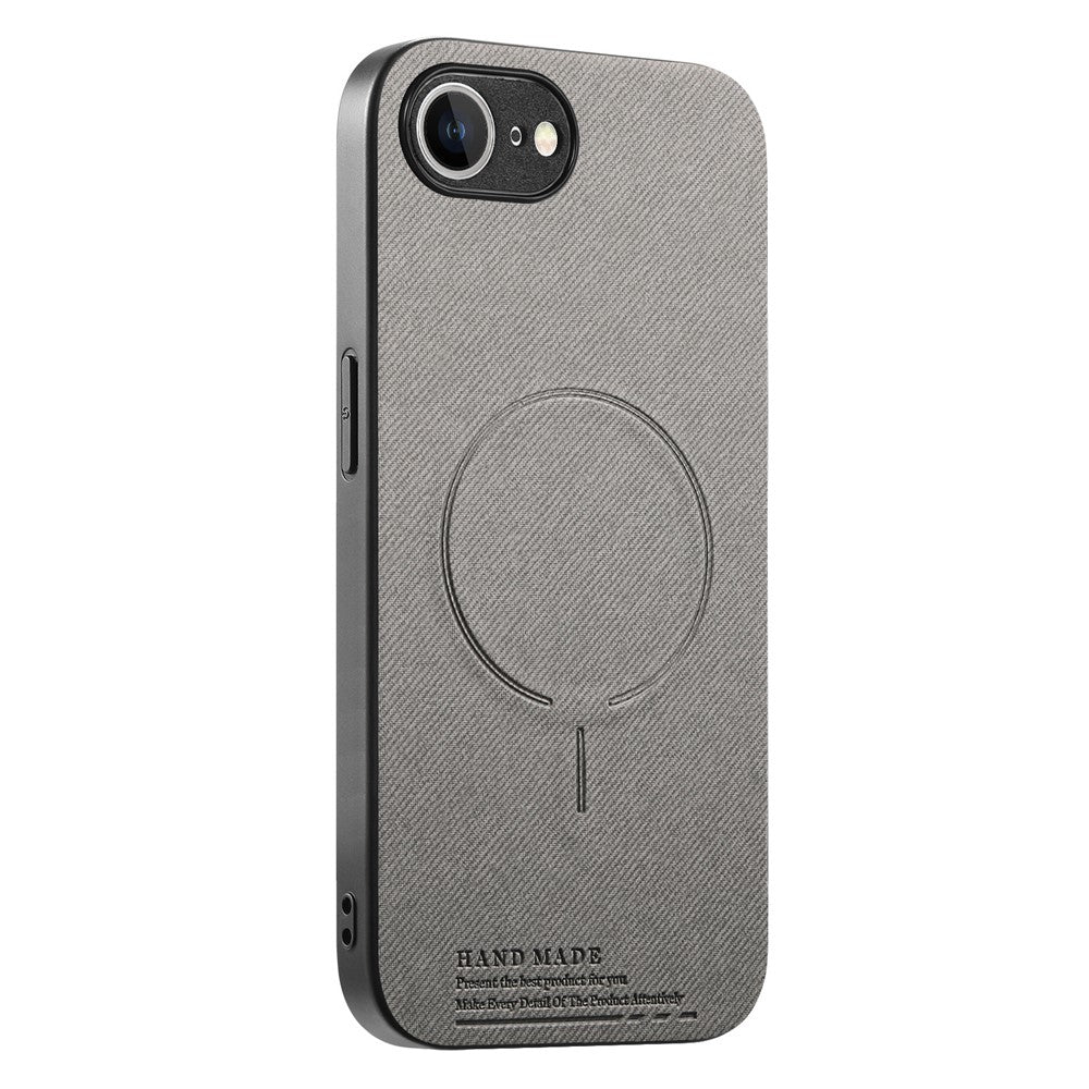 For iPhone 17e / 16e Magnetic Case Cloth Texture PC + TPU + PU Leather Anti-Scratch Phone Cover