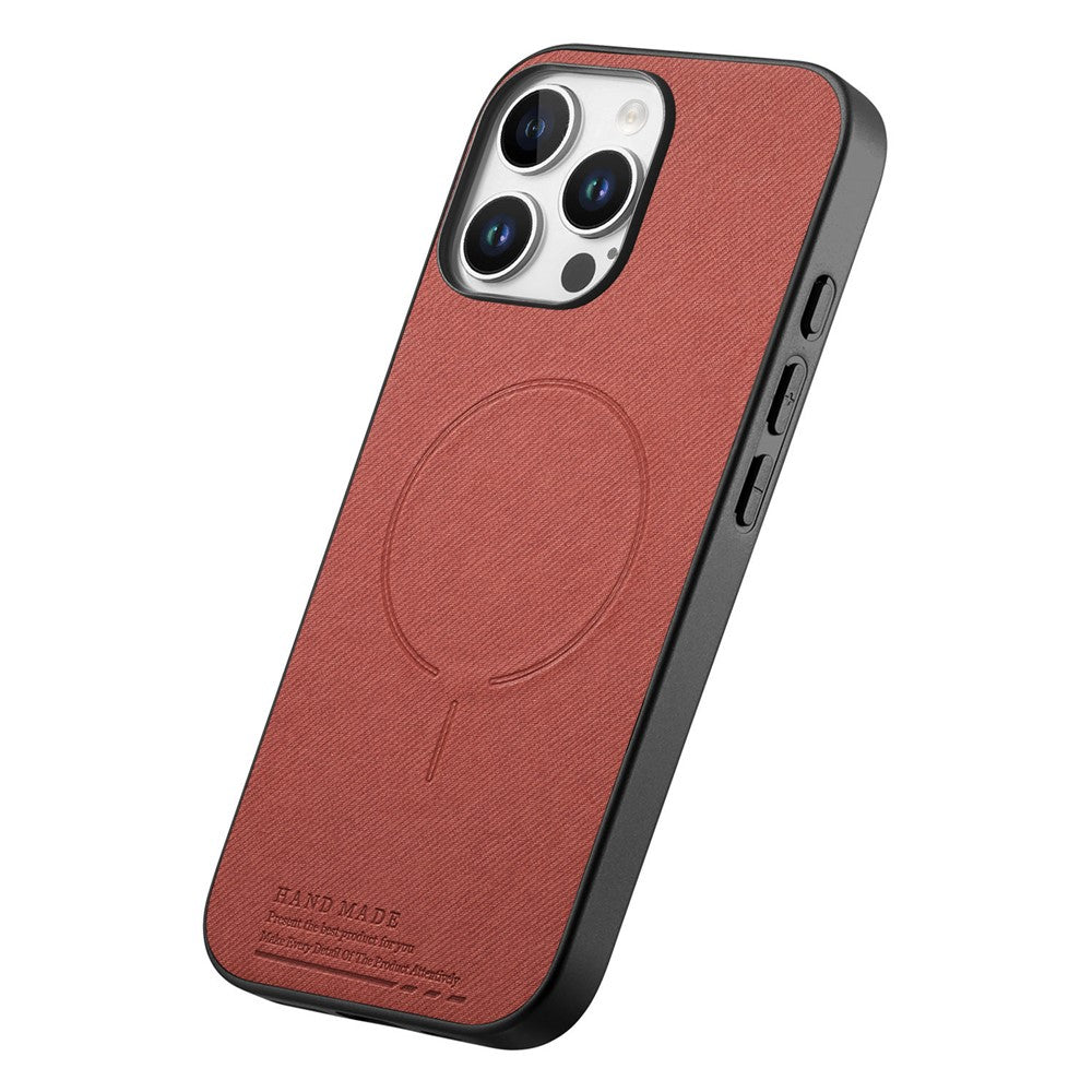For iPhone 16 Pro Magnetic Case Cloth Texture PC + TPU + PU Leather Anti-Scratch Phone Cover