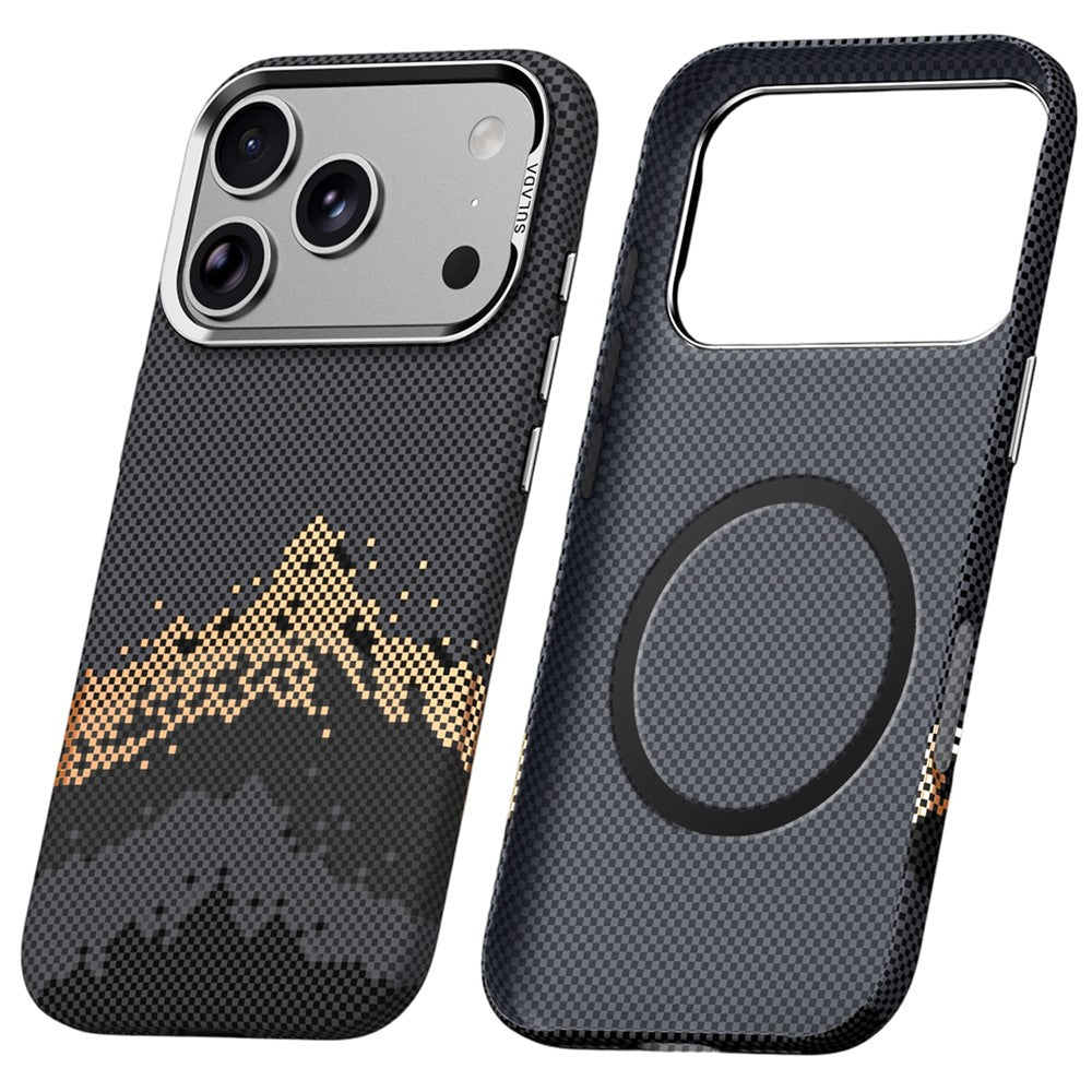 SULADA for iPhone 17 Pro Max Magnetic Case Golden Mountain Pattern Skin-Feel Hard PC Slim Phone Cover