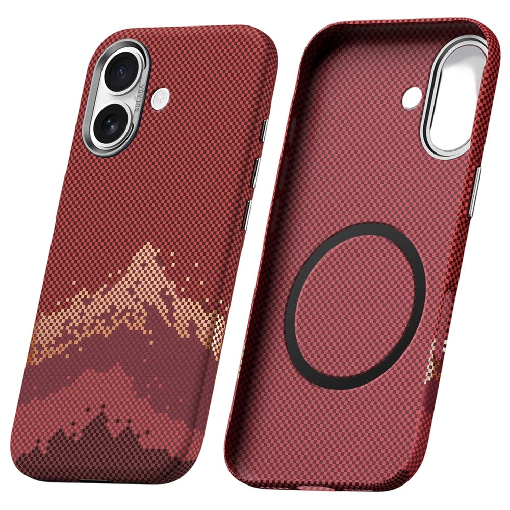 SULADA for iPhone 17 Magnetic Case Golden Mountain Pattern Skin-Feel Hard PC Slim Phone Cover