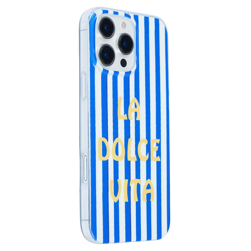 For iPhone 13 / 14 Case Heat Transfer Striped Pattern Soft TPU Anti-Scratch Phone Cover