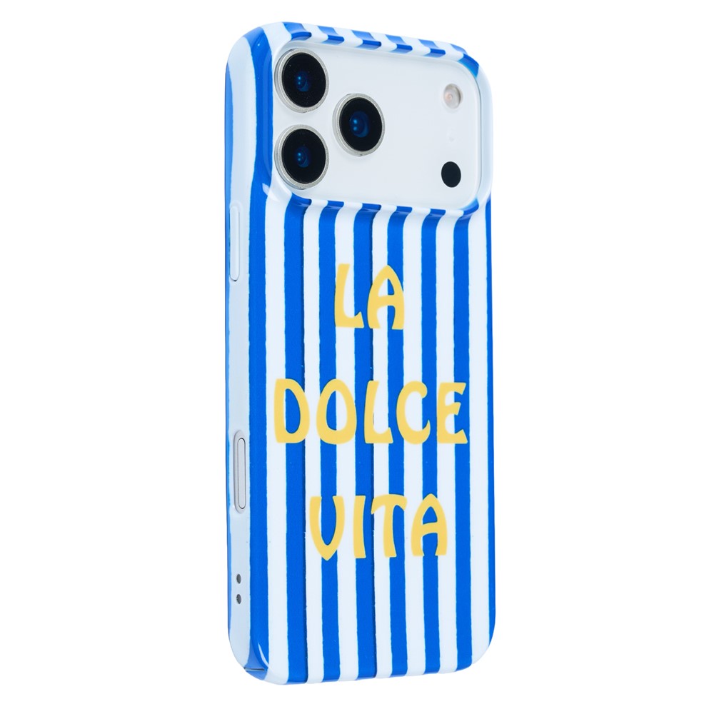 For iPhone 14 / 13 Case IMD Striped Pattern Hard PC Protective Phone Cover