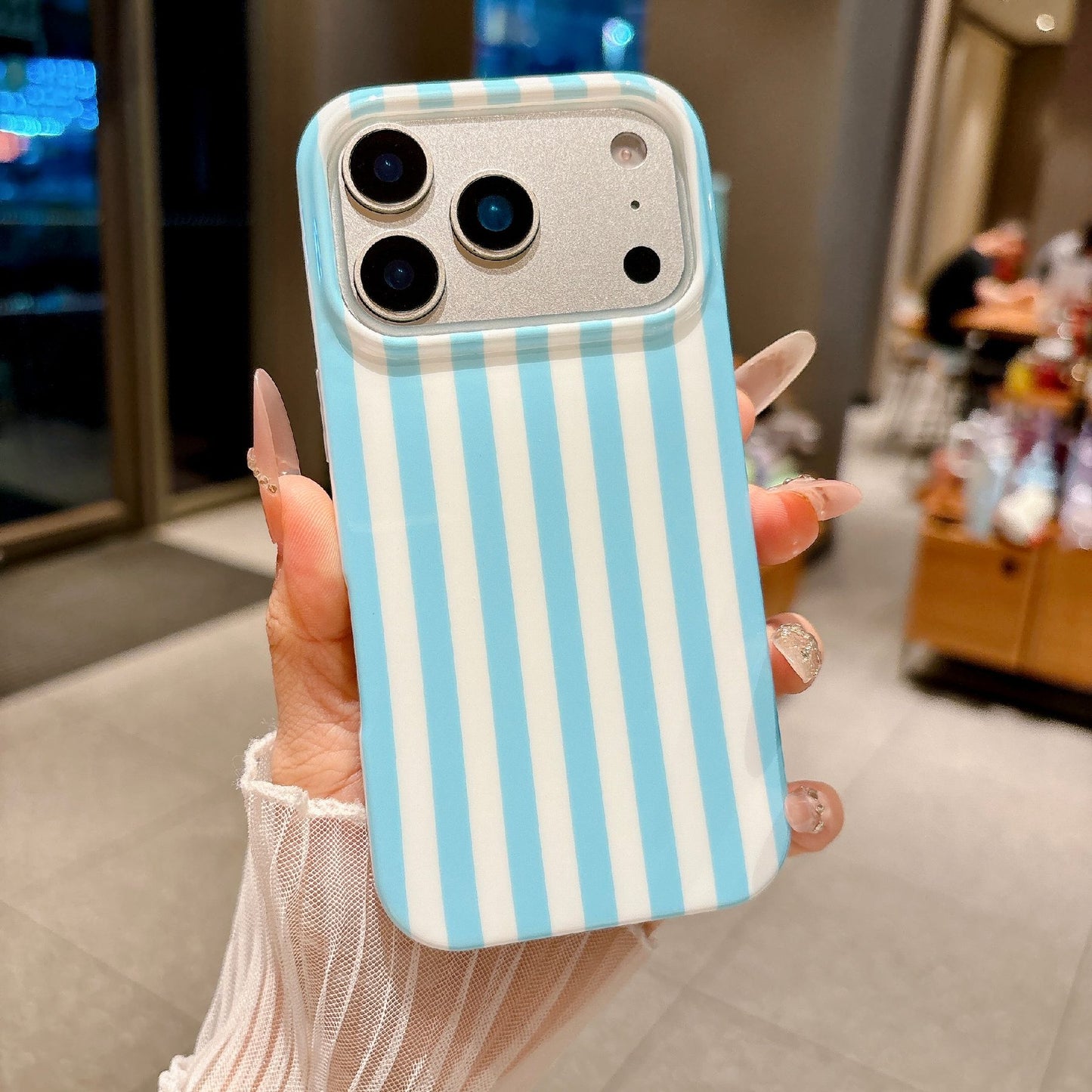 For iPhone 18 Pro / 17 Pro Case IMD Stripe TPU Full Coverage Shockproof Phone Protective Cover