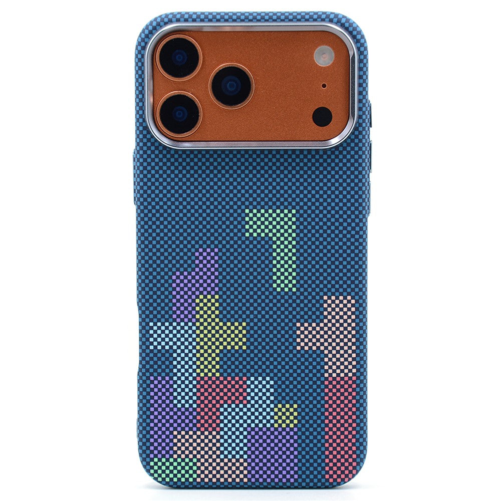 For iPhone 17 Pro Max Magnetic Case Compatible with MagSafe Carbon Fiber Texture Water Transfer PC Phone Cover