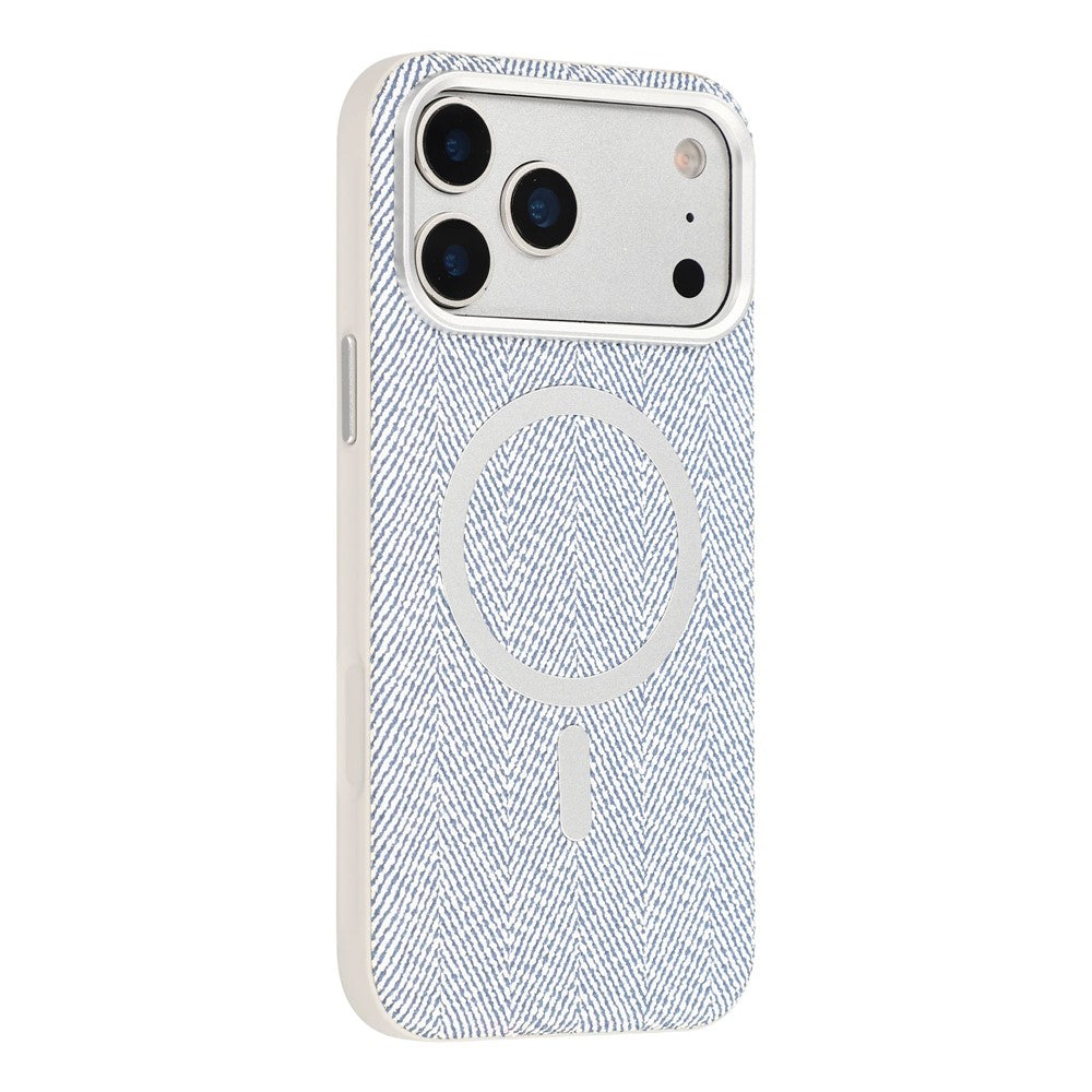 X-LEVEL For iPhone 17 Pro Magnetic Case Herringbone Pattern Leather + PC + TPU Phone Cover