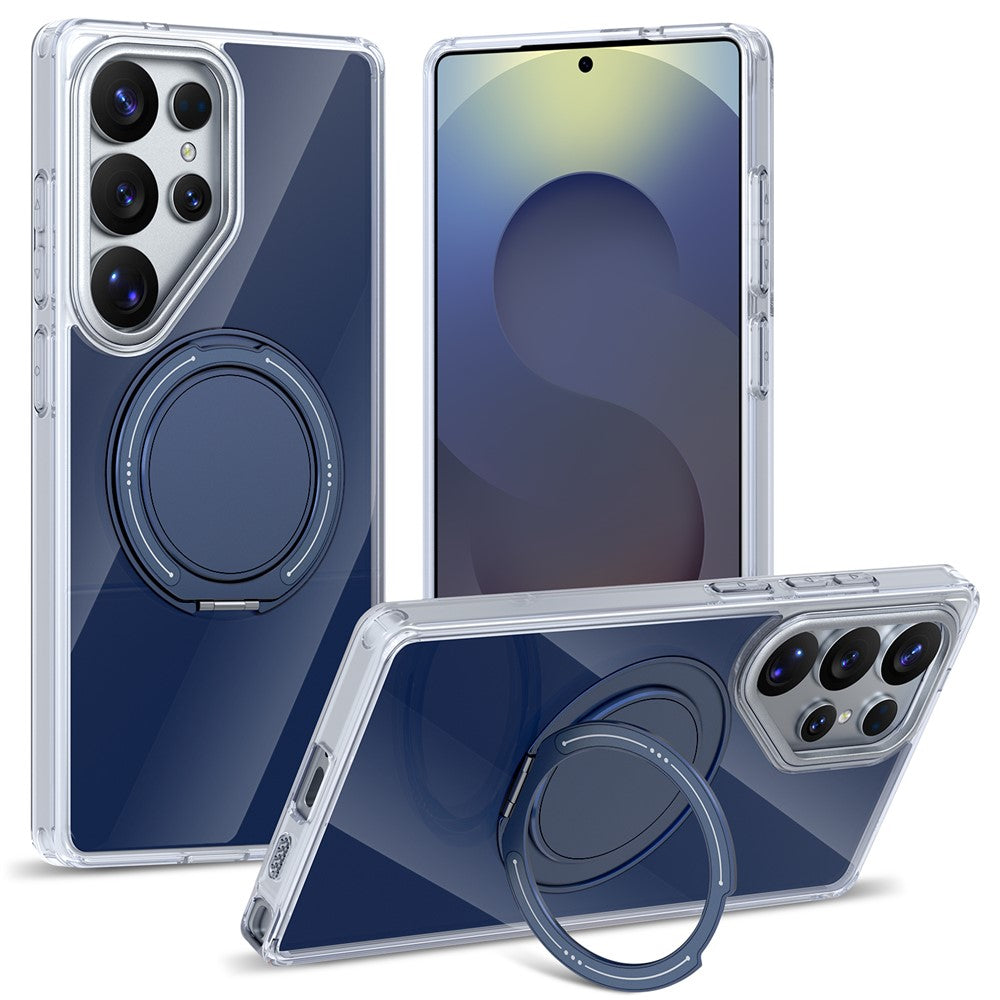 For Samsung Galaxy S25 Ultra Case Rotating Ring Holder Kickstand TPU + Acrylic Shockproof Phone Cover