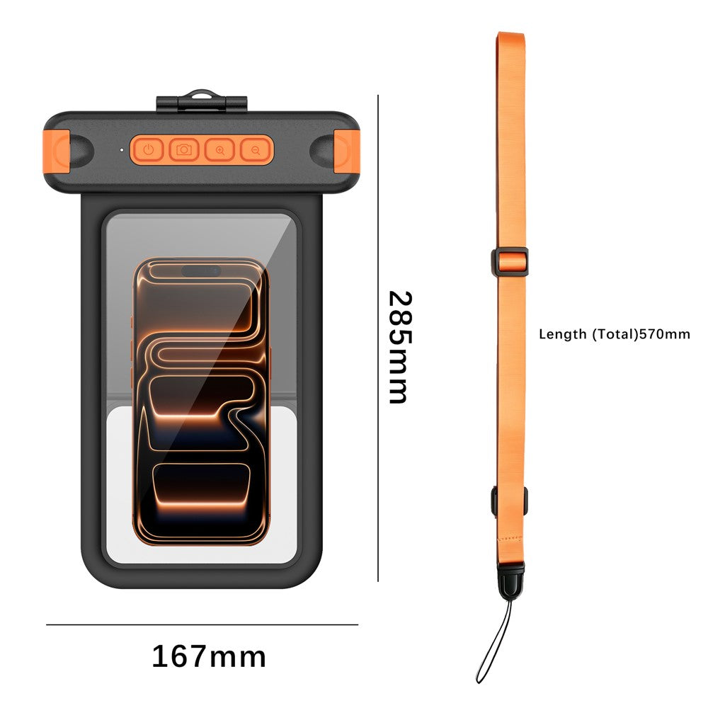For iPhone 17 Waterproof Phone Pouch IPX8 Underwater Case Bluetooth-compatible Camera Button Floating Dry Bag