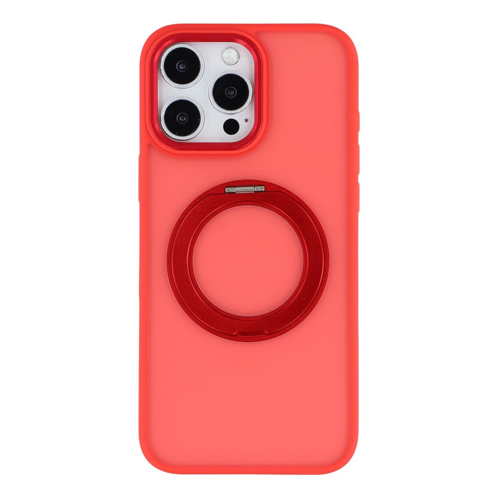 For iPhone 15 Pro Max Case Rotating Kickstand TPU + PC Anti-slip Matte Phone Back Cover