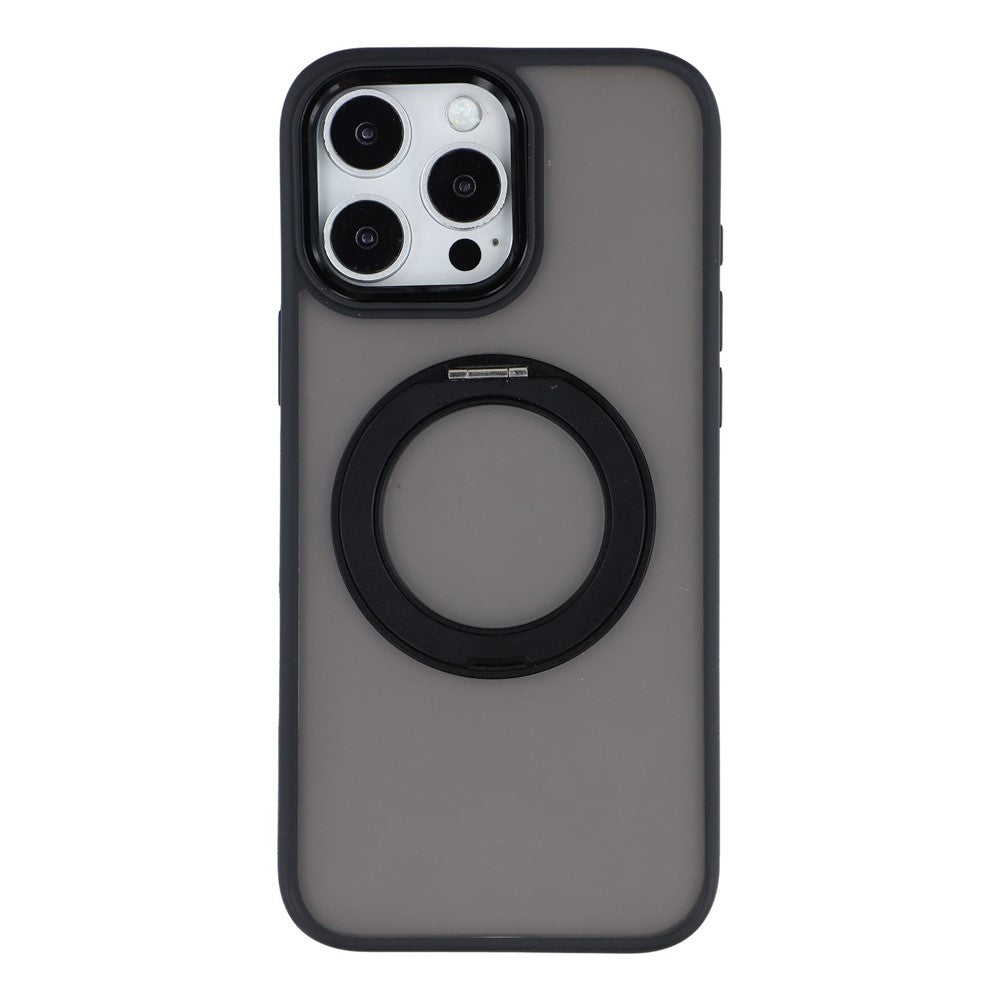 For iPhone 15 Pro Case Rotating Kickstand TPU + PC Anti-slip Matte Phone Back Cover