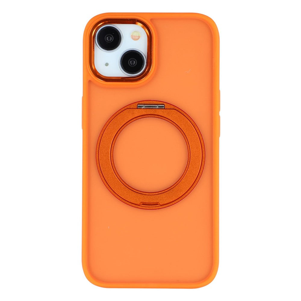 For iPhone 14 Case Rotating Kickstand TPU + PC Anti-slip Matte Phone Back Cover