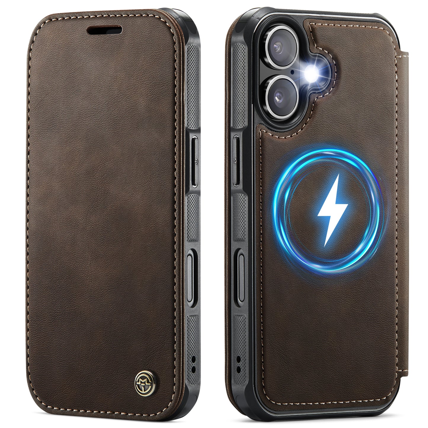 CASEME for iPhone 16 Case 053 Magnetic RFID Blocking Wallet Flip Leather Phone Cover