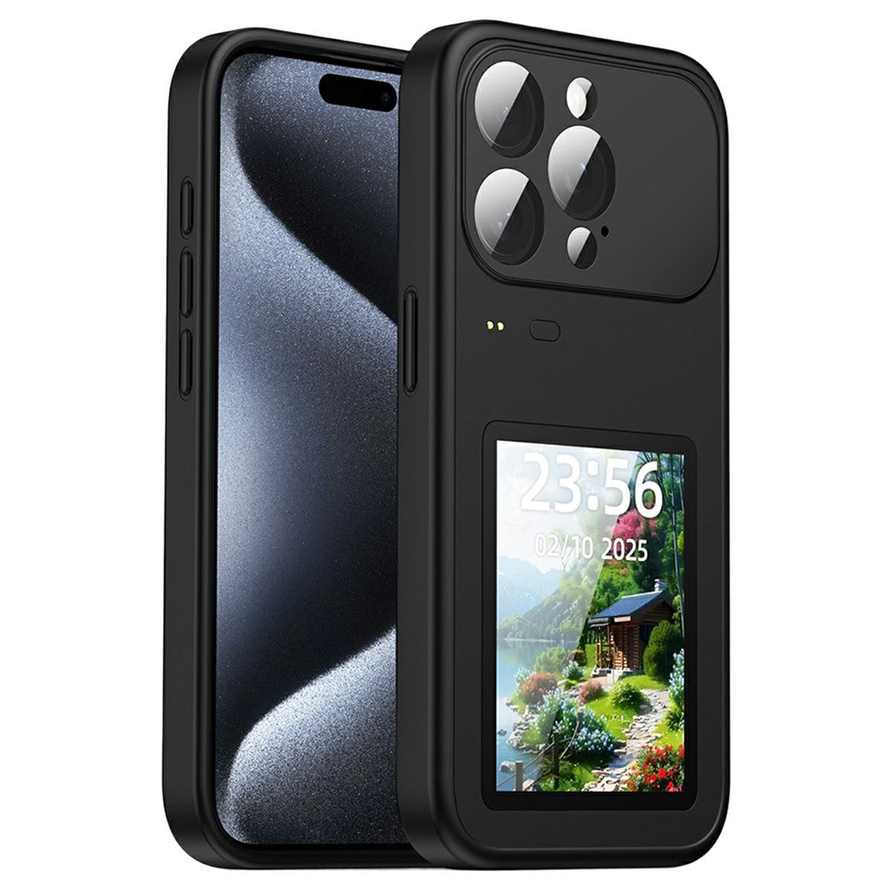 For iPhone 16 Pro Dynamic Phone Case 3.5 inch Multi-functional Color Screen Back Cover