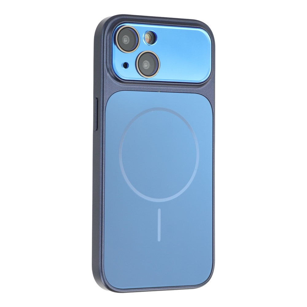 For iPhone 15 Magnetic Case AG Matte PC + TPU Shockproof Phone Cover with Lens Film