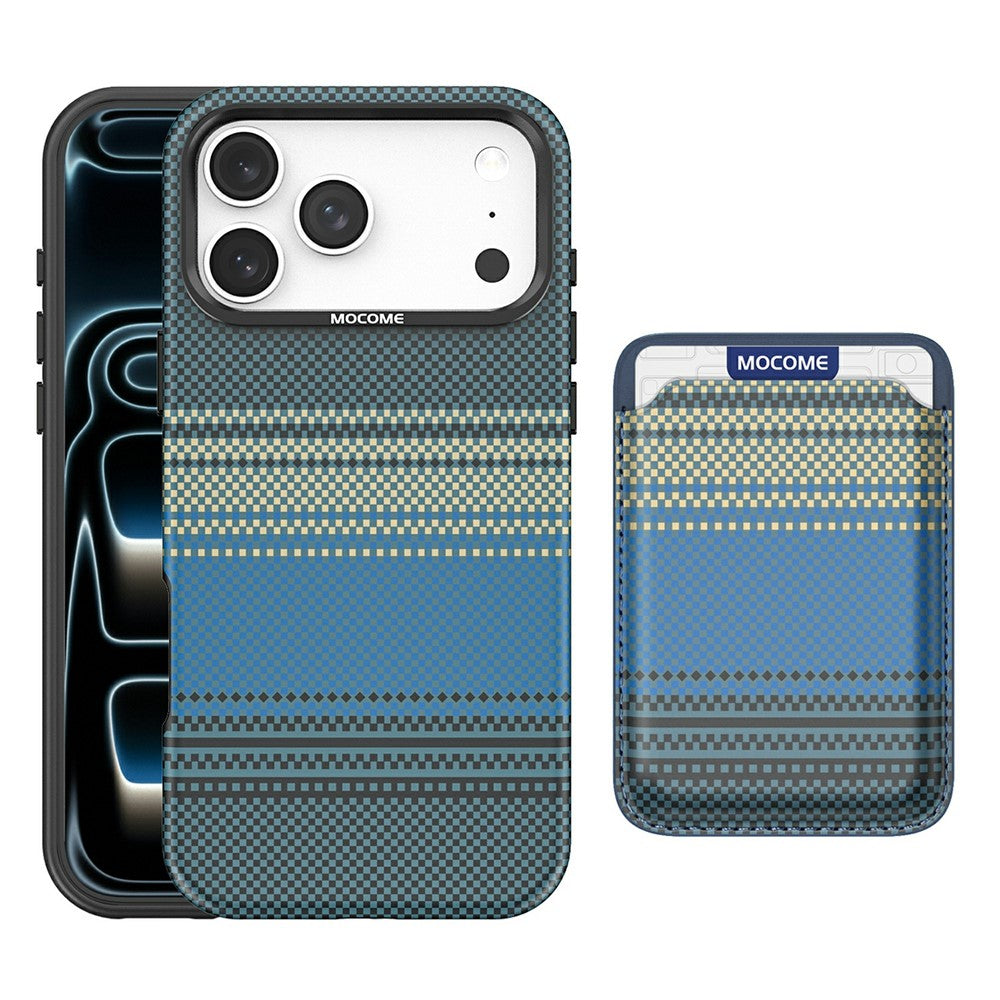 For iPhone 17 Pro Magnetic Case Rainbow Gradient Leather Coated TPU + PC Phone Cover with Card Holder