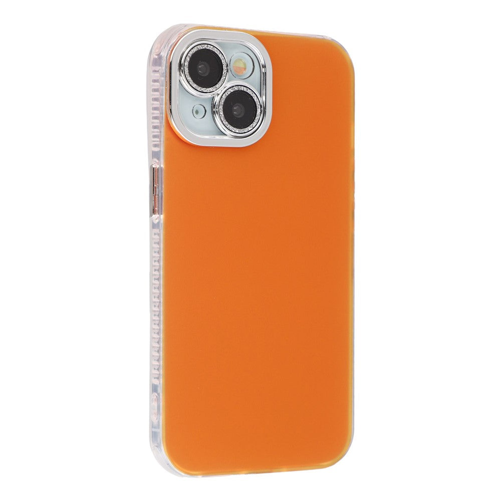 For iPhone 14 Case PC + TPU IMD Phone Cover with Electroplated Camera Frame