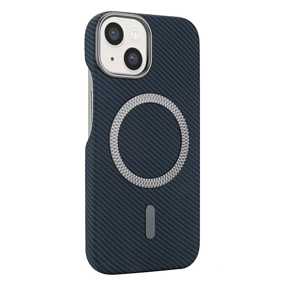 For iPhone 14 / 13 Magnetic Case Carbon Fiber Texture Leather + PC Phone Cover