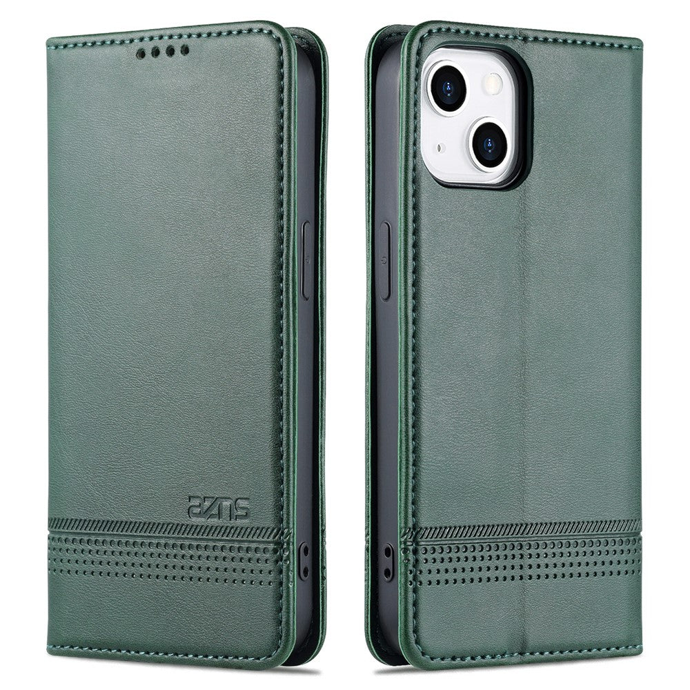 AZNS For iPhone 15 Plus Anti-scratch PU Leather Case Stand Wallet Phone Cover