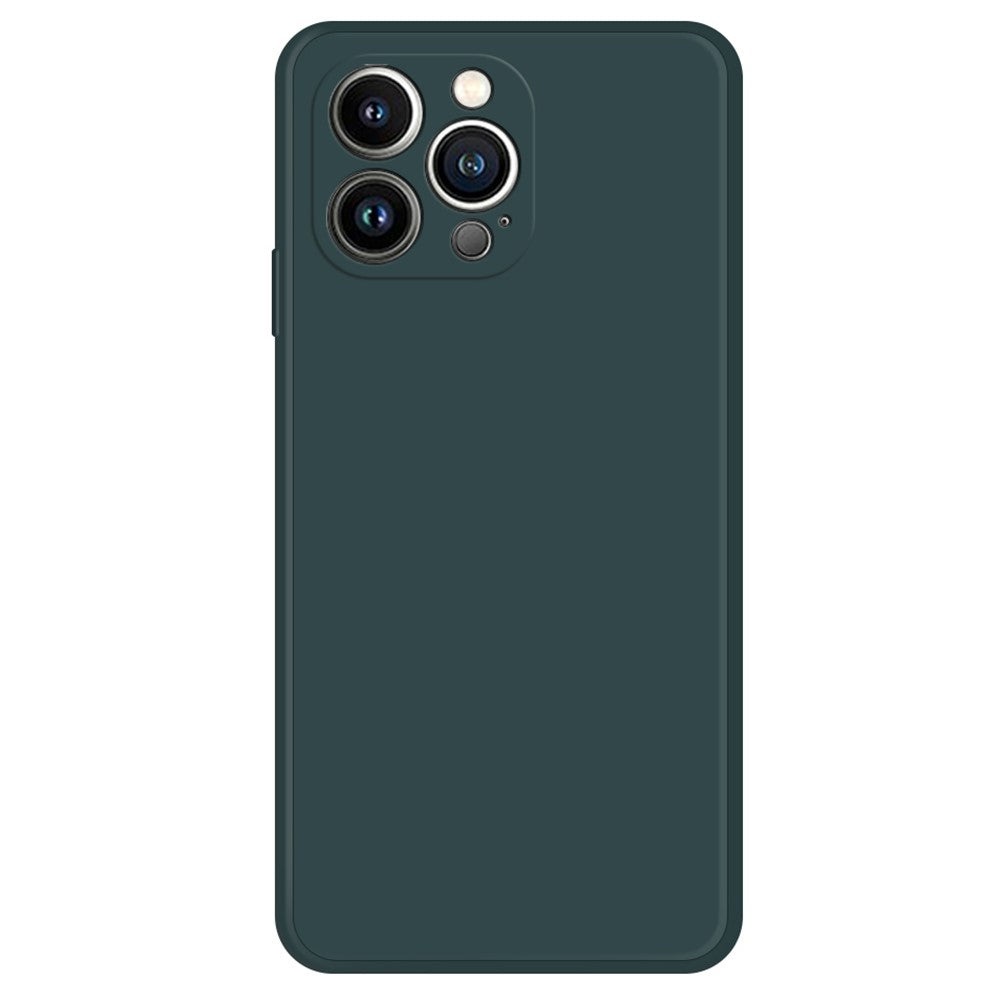 For iPhone 15 Pro Straight Edge Phone Case Fiber Lining Rubberized TPU Back Cover