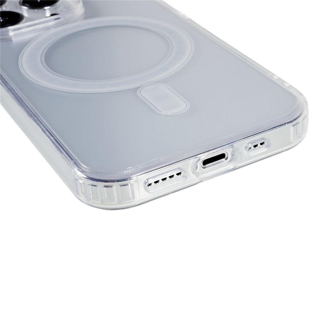 For iPhone 15 Pro Acrylic+TPU Clear Anti-scratch Cover Magnetic Phone Case Compatible with MagSafe