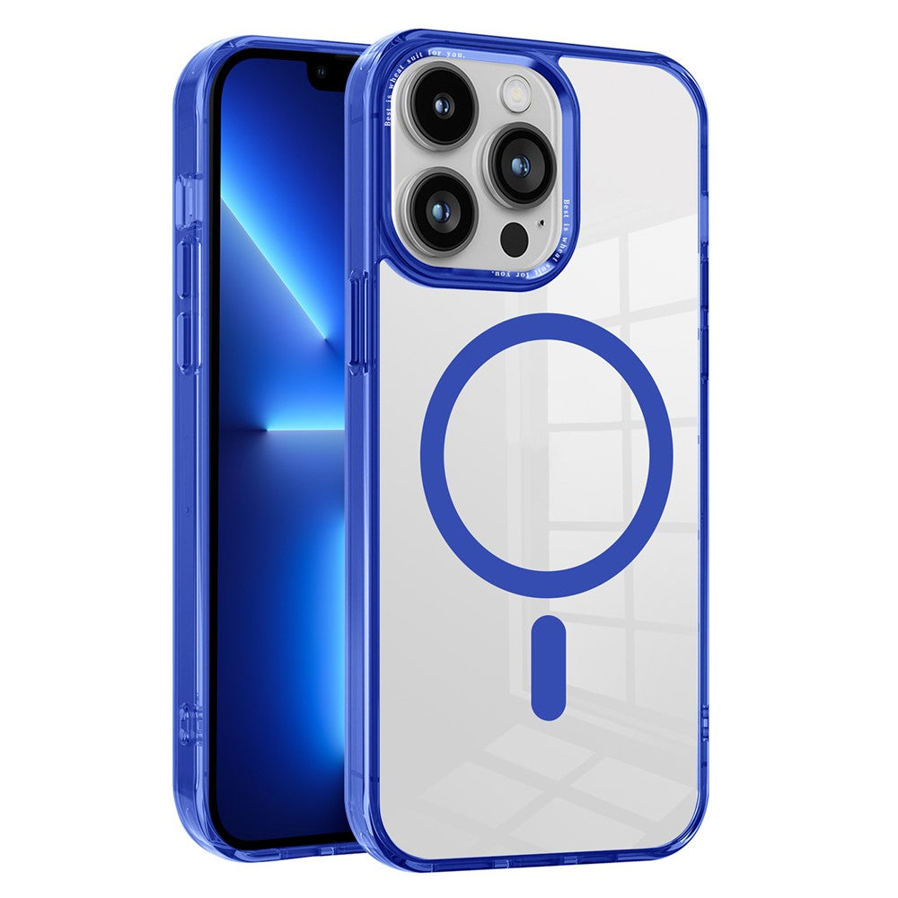 For iPhone 15 Pro Max Compatible with MagSafe Phone Case PC + TPU Transparent Cellphone Cover