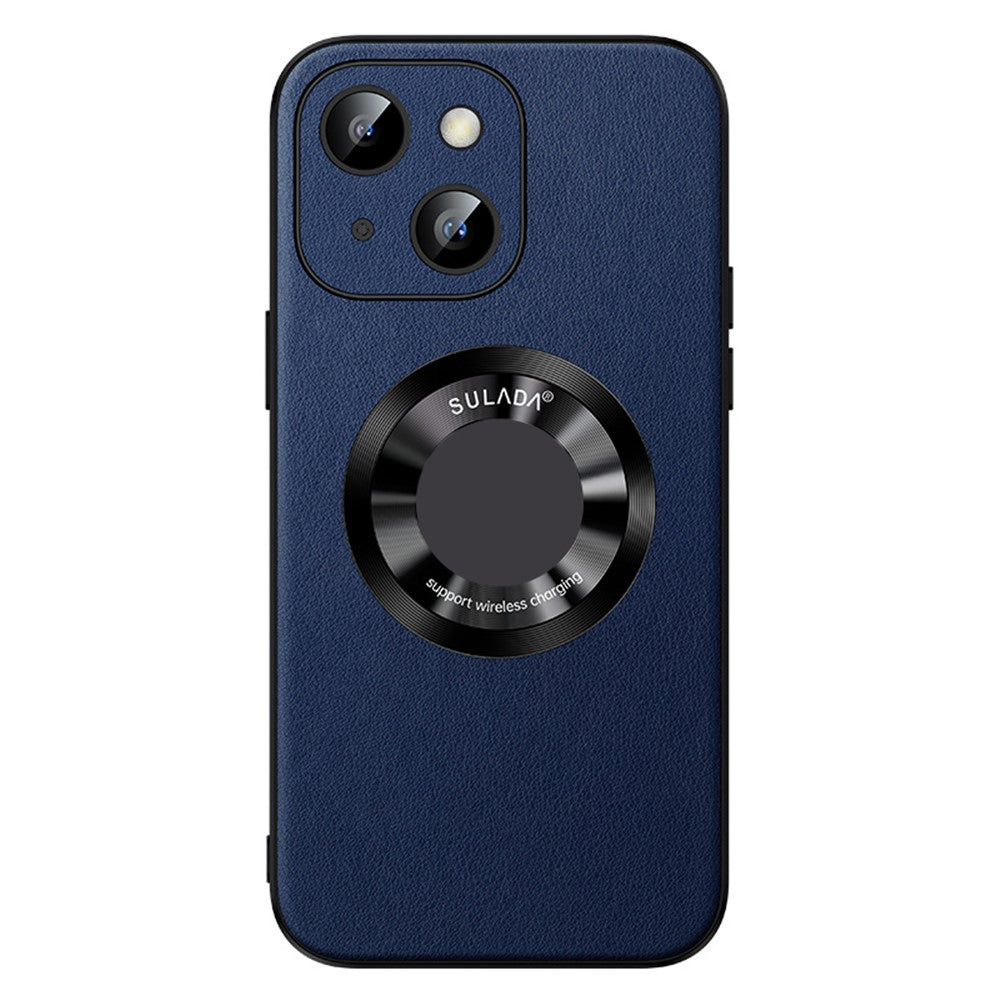 SULADA For iPhone 15 Plus Magnetic Phone Case Microfiber Leather+TPU Shockproof Cover