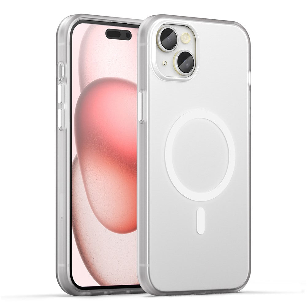 For iPhone 15 Plus / 14 Plus Magnetic Case Translucent Matte Anti-Fingerprint Phone Cover
