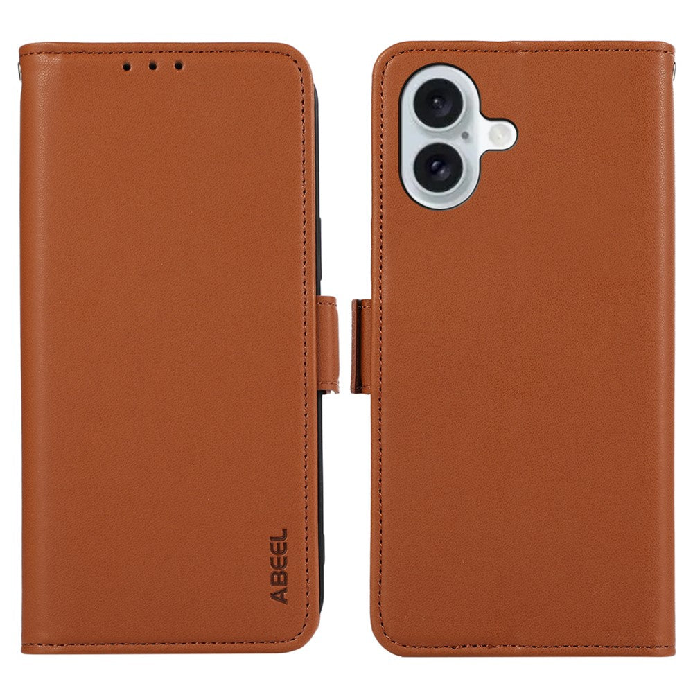 ABEEL For iPhone 16 Stand Case RFID Blocking Leather Wallet Phone Cover