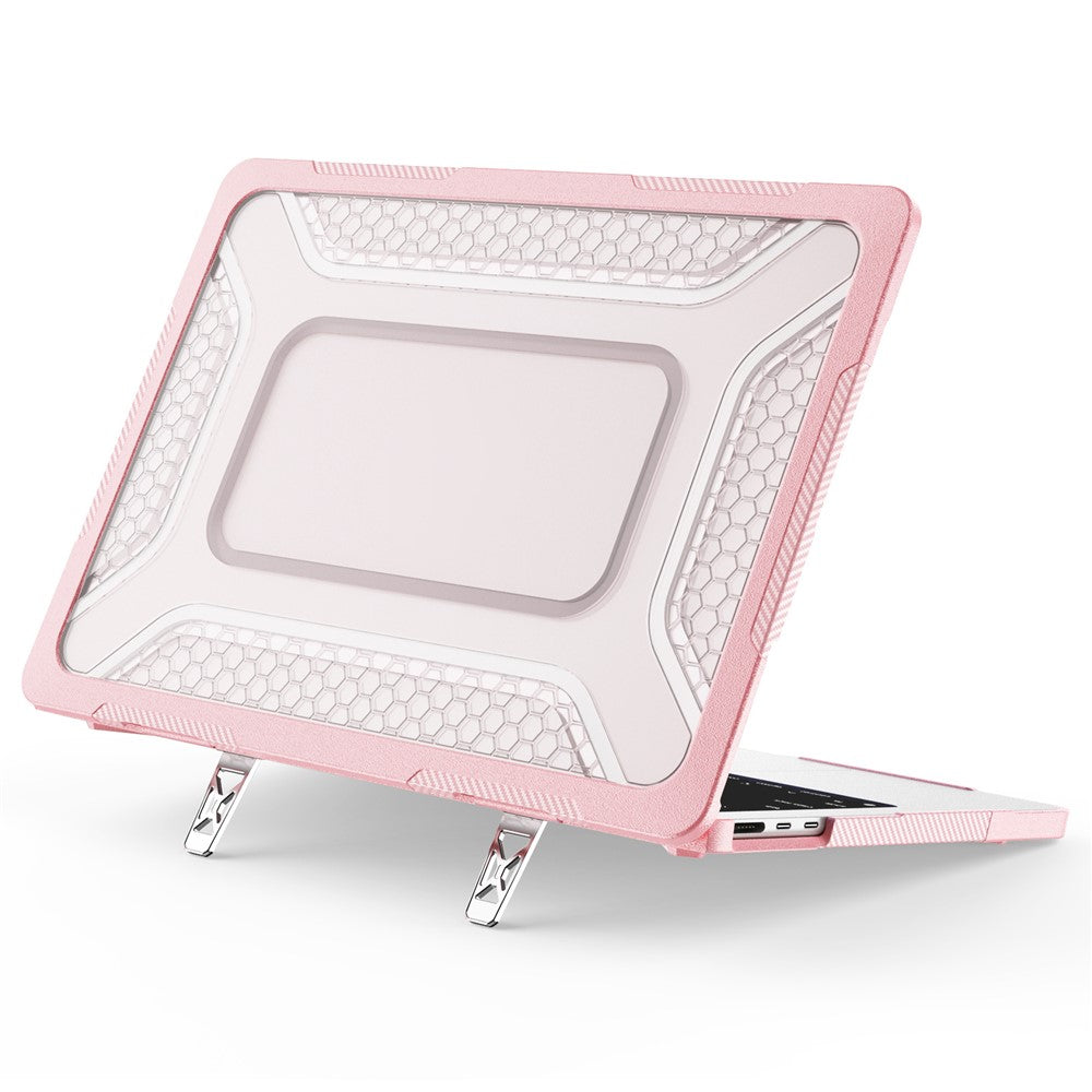 Protective Case with Metal Kickstand for MacBook Air 13 inch (2026) / (2025) / (2024) / (2022) Honeycomb Cooling Design PC+TPU Laptop Cover