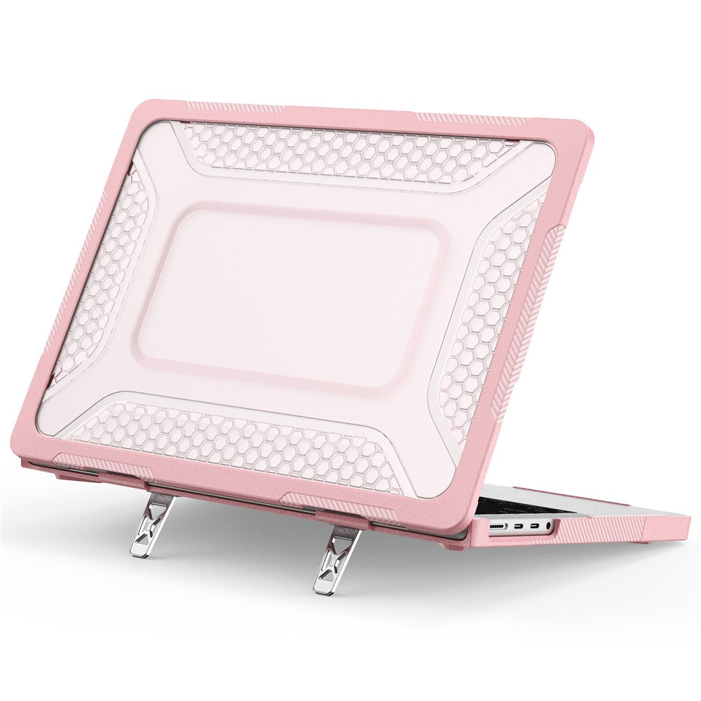 Protective Case with Metal Kickstand for MacBook Pro 14 inch (2026) / (2025) / (2024) / (2023) / (2022) / (2021) Honeycomb Cooling Design PC+TPU Laptop Cover
