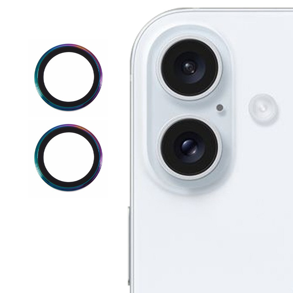 For iPhone 16 / 16 Plus Camera Lens Film Electroplating AF+AR Tempered Glass Lens Protector
