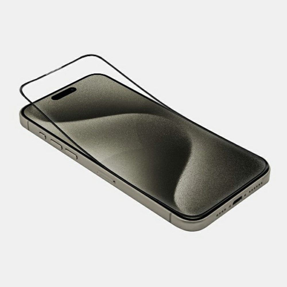 KZDOO For iPhone 16 / 15 / 14 Pro Anti-Dust Clear Screen Protector 3D Curved AB Glue Tempered Glass Film